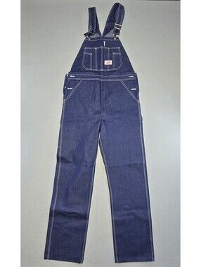 Round House Lot 966 Classic Bib Overalls Size 32x34 Dark Indigo Denim Cotton NWT